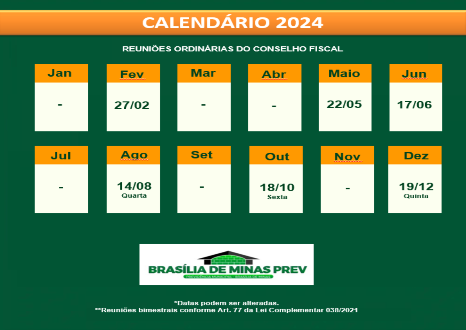 Reuniões - Calendário