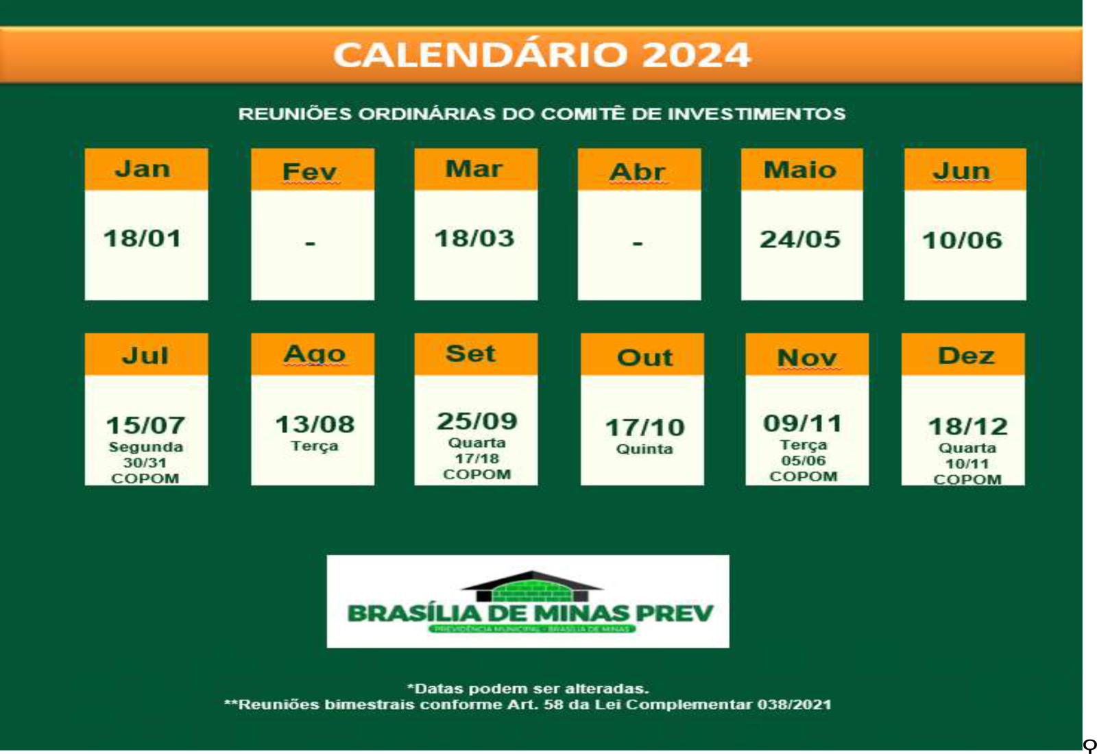 Reuniões - Calendário