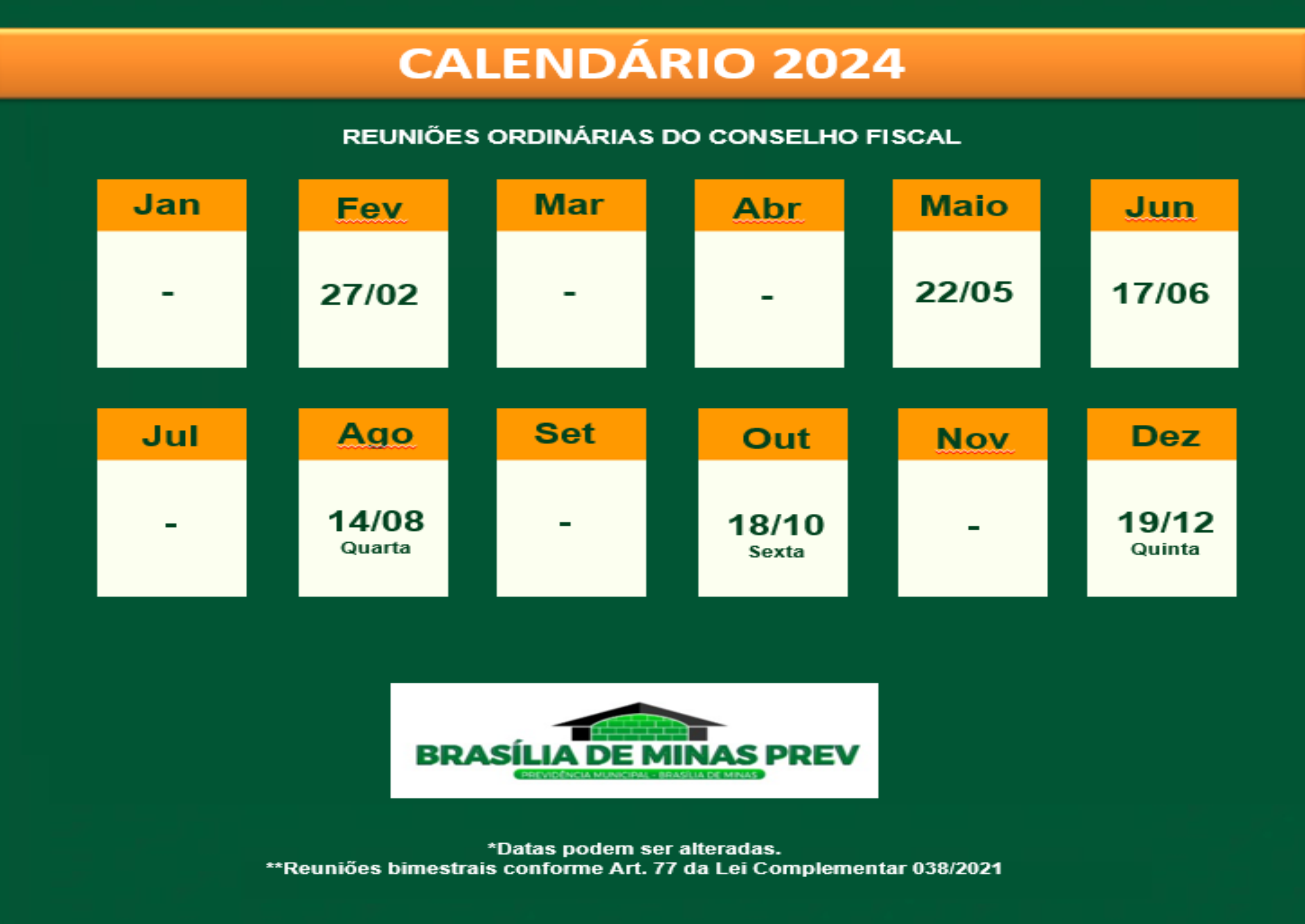 Calendário de Reuniões